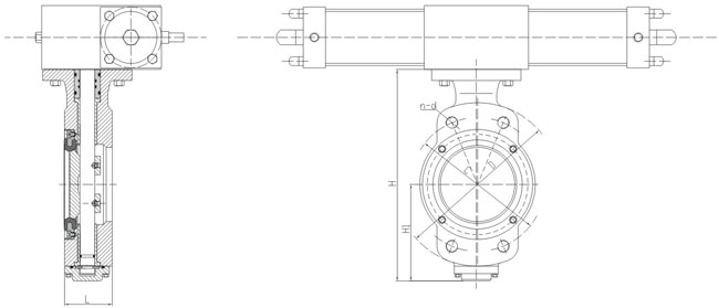船用日标中心型液压遥控蝶阀F7480结构图