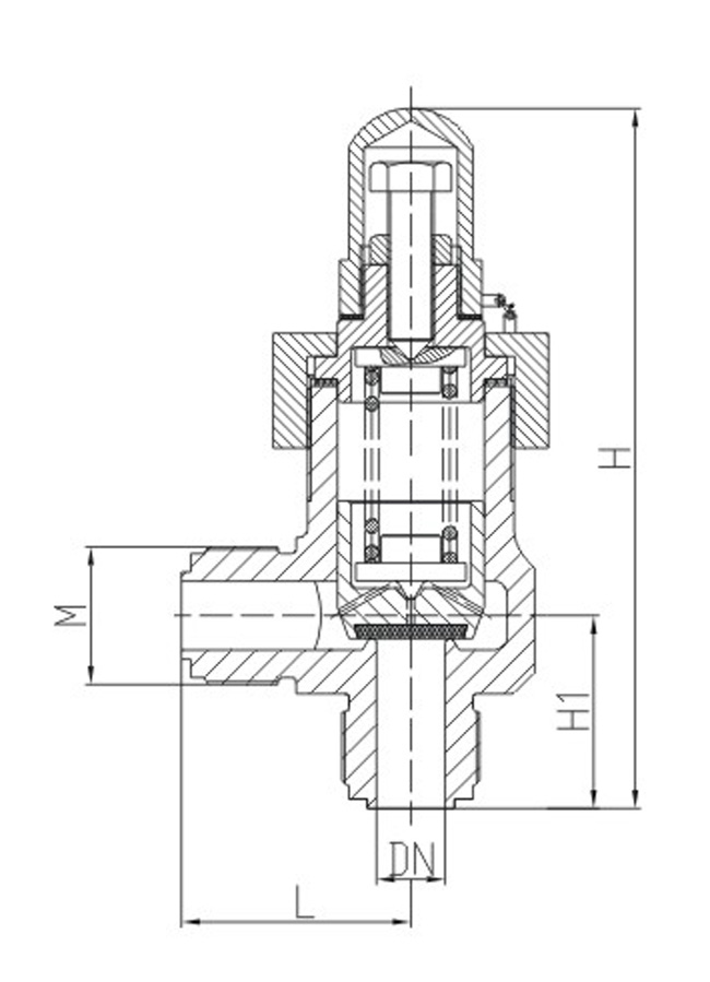 船用外螺纹直角液体安全阀CB907-94 (图1)